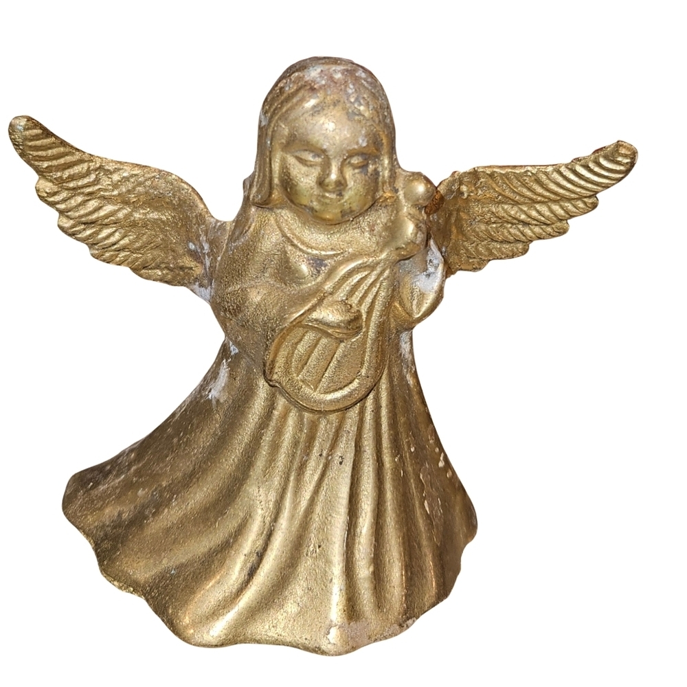 Small Vintage Brass Angel Figurine